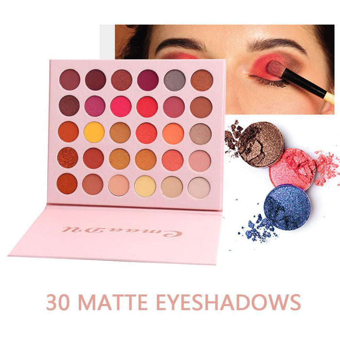 30 Colors Warm Eyeshadow Palette Matte Shimmer Makeup Palette Pearlescent Nude Earth Tone Waterproof Beauty Cosmetics High Pigment Eye Shadow (30 Colors 01)