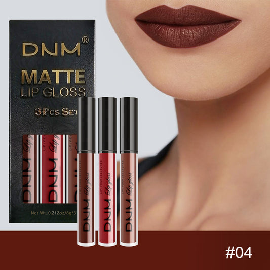 3Pcs Matte 24-hour Liquid Lipstick Sets,Dark Red Purple Matte Lipstick Lip Stain Long Lasting 24 Waterproof Lip Gloss Gift Set Matt Lipsticks Set Matt Liquid Makeup Lipstick for Women Lippies Kit02