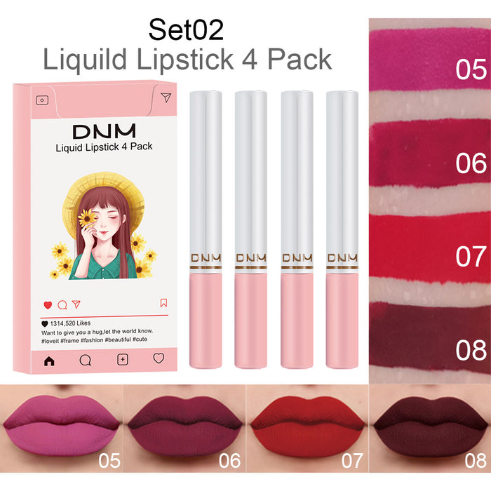 16Pcs Mini Matte Liquid Cigarette Lipstick Pack Set Kit,DNM 16 Colors Litte Smoke Tube Matte Velvet Lip Gloss Long Lasting Waterproof High Pigmented Red Matte Lipstick Sets for Women Lippies Makeup