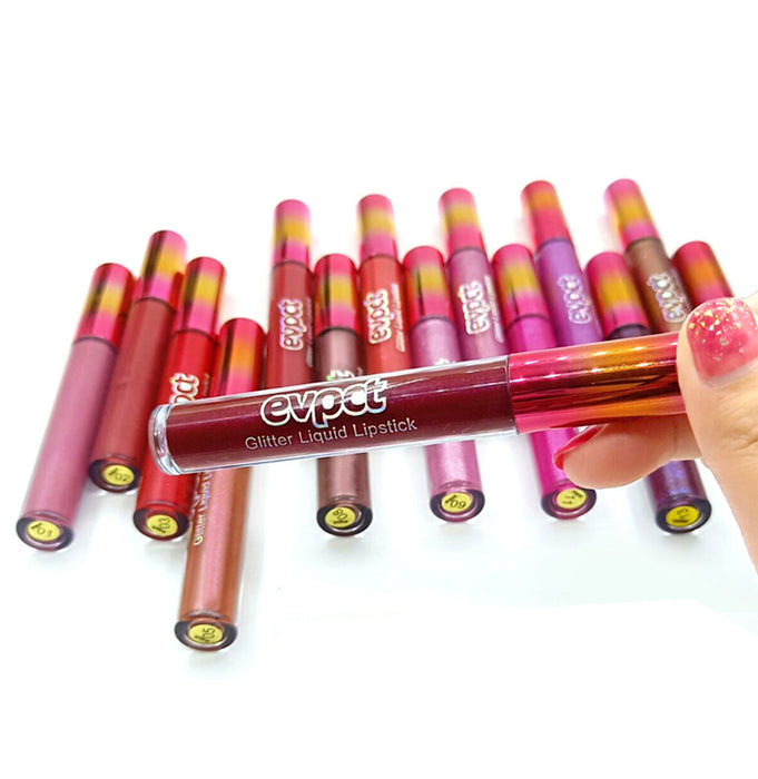 evpct 6Pcs Matte to Glitter Liquid Lipstick Long Lasting Lip Set Kit,6 Color Diamond Shiny Dark Red Pink Purple Glitter Sparkly Glossy Metallic Shimmer Sparkle Waterproof Lipstick Lip Gloss for Women
