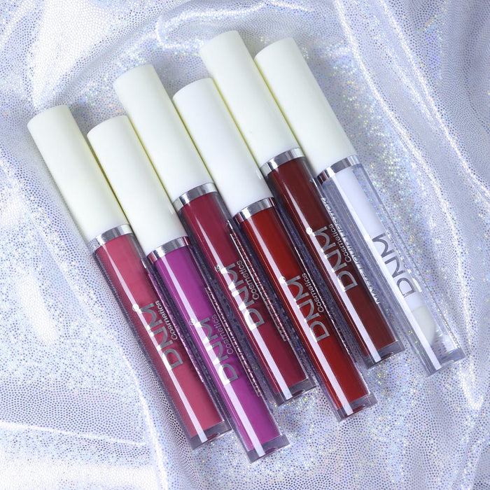 5Pcs Matte Liquid Lipstick+1Pcs Clear Lip Plumping Plumper Gloss Oil Makeup Set Kit, Long Lasting Waterproof Moisturizing Velvet High Pigmented Lipstick Lip Stain Glaze Makeup Gift Sets for Women 02