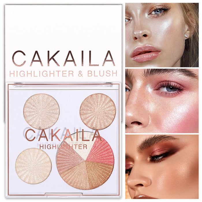 Shimmer Highlighter Highlight Makeup Contour Palette,CAKAILA 8 Colors Shimmer Blush and Makeup Highlighter Powder Bronzer Palette Highlighter+Makeup iluminadores Illuminator Make Up for Dark Skin