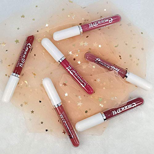 CmaaDu 6Pcs Matte Lipgloss Kit Liquid Lipstick Sets Velvet Long Lasting No Fading Non-stick Cup Lip Gloss Sexy Silky Waterproof Matte Lipstick Lip Makeup (Color-02)
