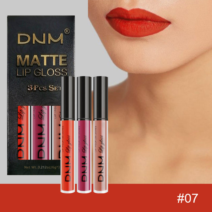 3Pcs Matte 24-hour Liquid Lipstick Sets,Dark Red Purple Matte Lipstick Lip Stain Long Lasting 24 Waterproof Lip Gloss Gift Set Matt Lipsticks Set Matt Liquid Makeup Lipstick for Women Lippies Kit03