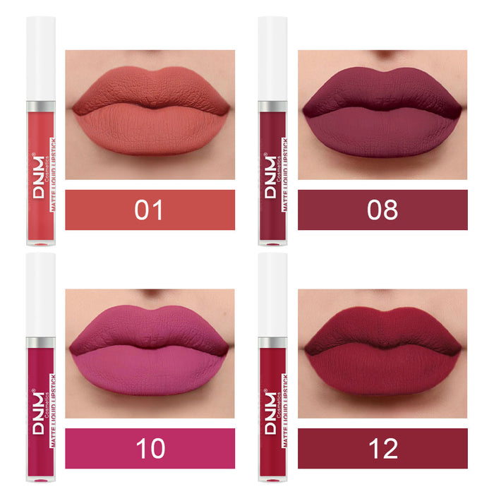 5Pcs Matte Liquid Lipstick+1Pcs Clear Lip Plumping Plumper Gloss Oil Makeup Set Kit, Long Lasting Waterproof Moisturizing Velvet High Pigmented Lipstick Lip Stain Glaze Makeup Gift Sets for Women 04