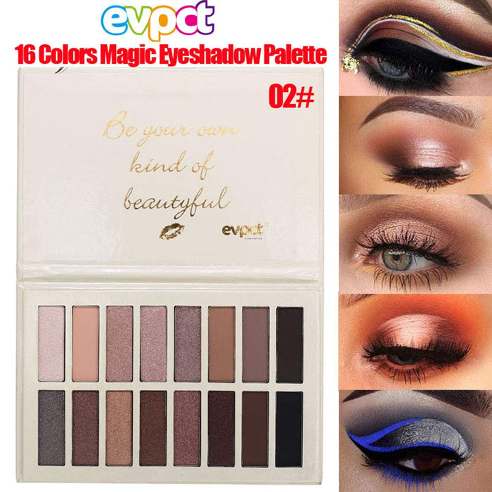 Shimmer Makeup Pallet Eyeshadow Palette 16 Colors Magic Pearlescent Mermaid Eye Shadows Highly Pigmented - Professional Nudes Warm Bronze Neutral Smoky Cosmetic (16 Colors 01)