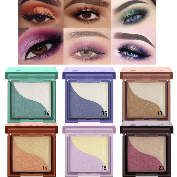 6 Pcs Double-Color Eyeshadow, 2 in 1 Color Lazy Eye Shadow Powder, Long Lasting Eyeshadow with Exquisite Pearly and Smooth Texture, Nude Eyeshadow Powder for Eye Makeup