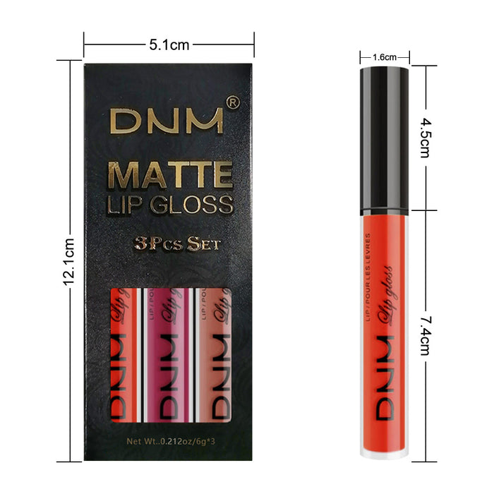 3Pcs Matte 24-hour Liquid Lipstick Sets,Dark Red Purple Matte Lipstick Lip Stain Long Lasting 24 Waterproof Lip Gloss Gift Set Matt Lipsticks Set Matt Liquid Makeup Lipstick for Women Lippies Kit03