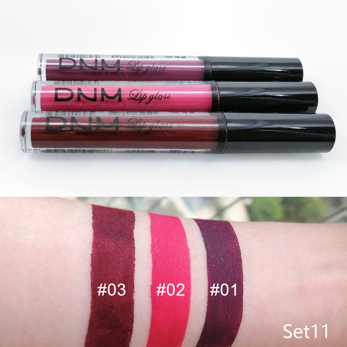 3Pcs Matte 24-hour Liquid Lipstick Sets,Dark Red Purple Matte Lipstick Lip Stain Long Lasting 24 Waterproof Lip Gloss Gift Set Matt Lipsticks Set Matt Liquid Makeup Lipstick for Women Lippies Kit01