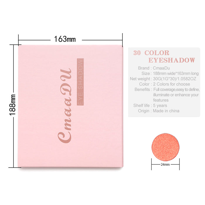 30 Colors Warm Eyeshadow Palette Matte Shimmer Makeup Palette Pearlescent Nude Earth Tone Waterproof Beauty Cosmetics High Pigment Eye Shadow (30 Colors 01)