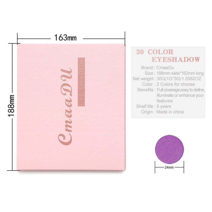30 Colors Colorful Eyeshadow Palette Matte Pearlescent Shimmer Makeup Palette Waterproof Beauty Cosmetics High Pigment Eye Shadow (30 Colors 02)