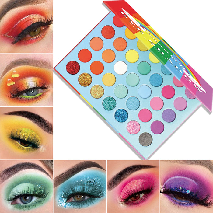 35 Rainbow Colors Eyeshadow Palette Matte and Glitter High Pigment Eye Shadow Power Brights Colorful Eye Cosmetic Makeup Pallet