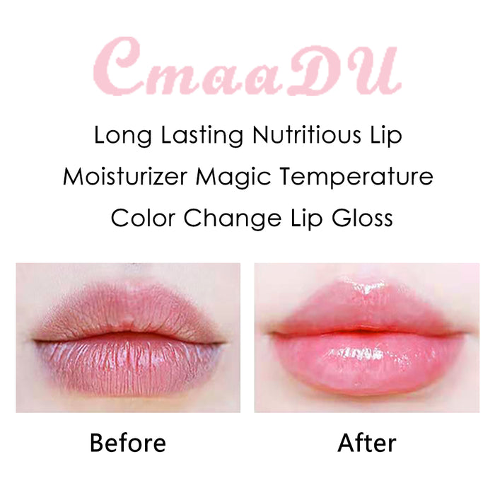2 Pcs Color Changing Lipstick, Mood Lipgloss Moisturizer Lip Oil, , High-Shine Magic Temperature Color Change Lip Stain, Longlasting Lips Will Not Dry Out ,Turned a Beautiful Pink and Glossy