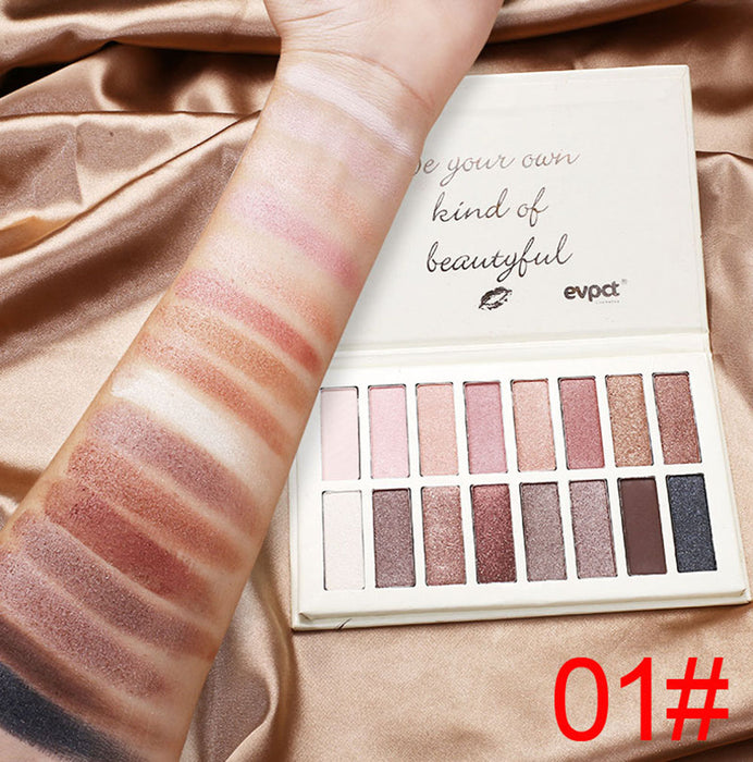 evpct Pro Eyeshadow Palette Makeup Pallet - Matte and Shimmer16 Colors - Highly Pigmented - Professional Nudes Natural Bronze Mineral Eyeshadow Palettes Cosmetic Magic Eye shadow (16 Colors Set01)