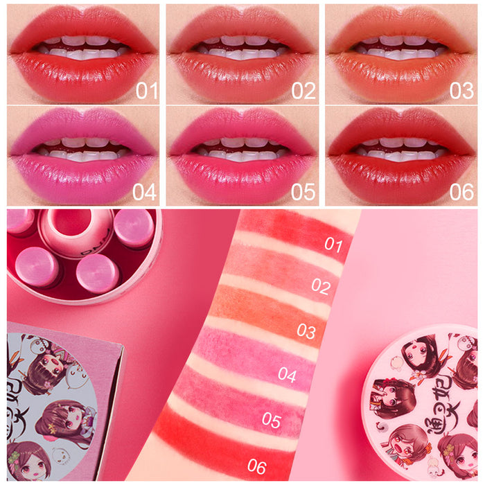 6Pcs Bright Vivid Color Lip Tint With Vibrant, Moisturizing, Long-wear, Non-sticky, Lightweight Lip Stains Tumbler Magnetic Levitation Decompression Rouge Lip Gloss Girls Women Gift Set