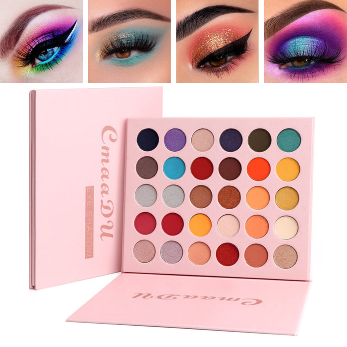 30 Colors Colorful Eyeshadow Palette Matte Pearlescent Shimmer Makeup Palette Waterproof Beauty Cosmetics High Pigment Eye Shadow (30 Colors 02)