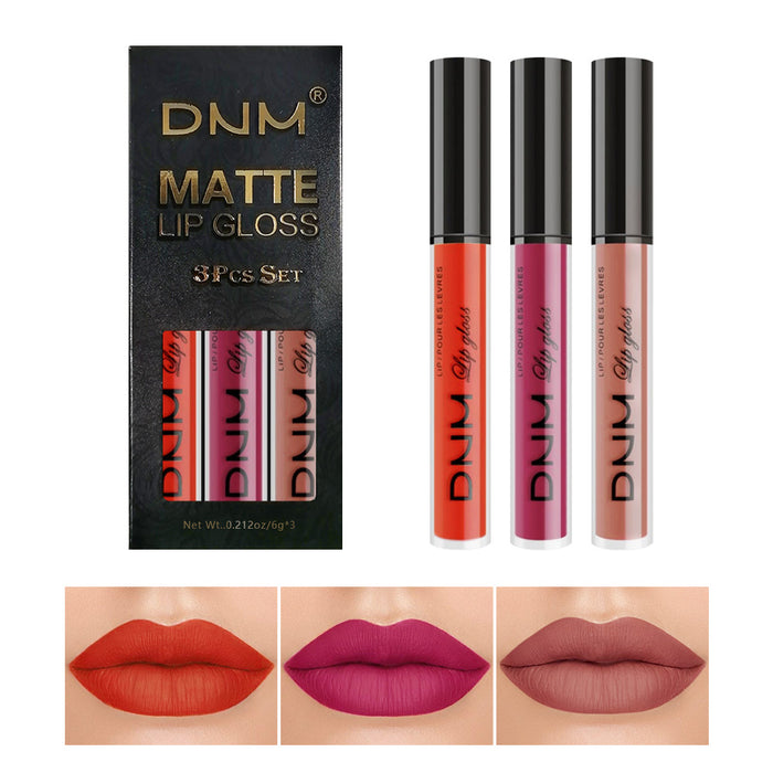 3Pcs Matte 24-hour Liquid Lipstick Sets,Dark Red Purple Matte Lipstick Lip Stain Long Lasting 24 Waterproof Lip Gloss Gift Set Matt Lipsticks Set Matt Liquid Makeup Lipstick for Women Lippies Kit03