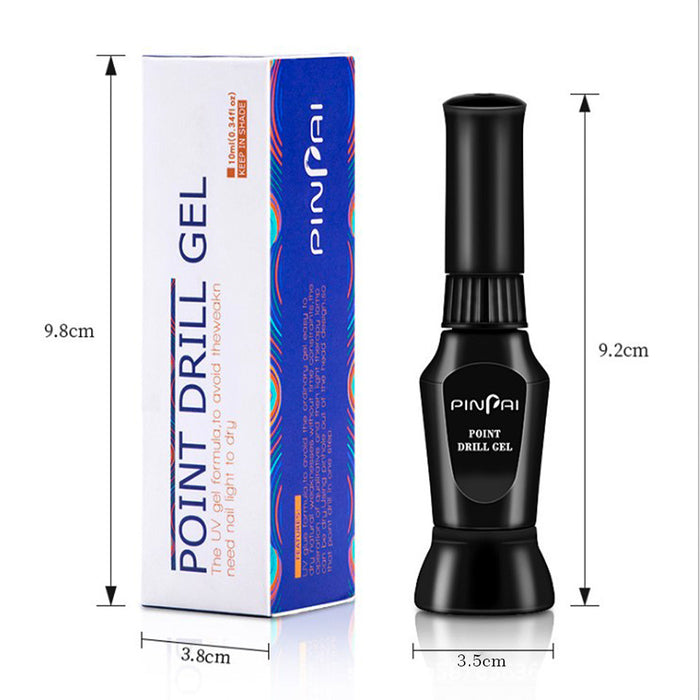 evpct 2Pcs 10ml Nail Rhinestone Glue Point Drill Gel,Needle Brush Dual Purpose,Adhesive Resin Crystal Polish Decor,Nail Glue Pen Resin Polishing Agent, Adhesive Decoration Gem Crystal Diamond Jewelry