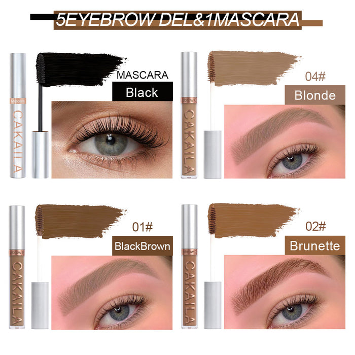 Eyebrow Tinted Gel And Mascara Set, 6 Colors Tint Brows Mascara Kit - Waterproof,Eye Brow Dyeing, Brow Gel Cream For Long Lasting Light Blonde Soft Brown Black Makeup (Set 03)