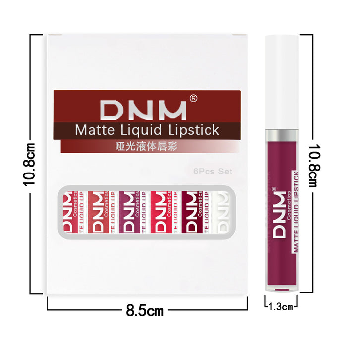 5Pcs Matte Liquid Lipstick+1Pcs Clear Lip Plumping Plumper Gloss Oil Makeup Set Kit, Long Lasting Waterproof Moisturizing Velvet High Pigmented Lipstick Lip Stain Glaze Makeup Gift Sets for Women 03