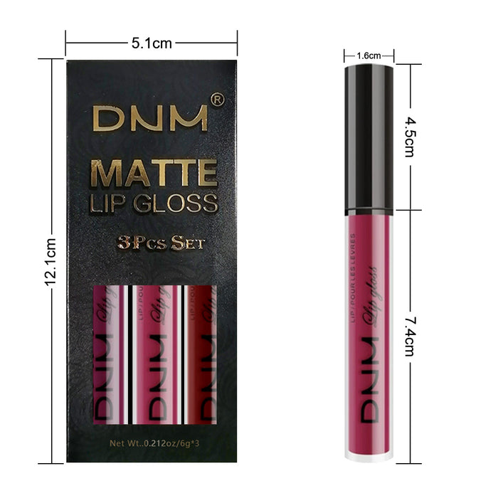 3Pcs Matte 24-hour Liquid Lipstick Sets,Dark Red Purple Matte Lipstick Lip Stain Long Lasting 24 Waterproof Lip Gloss Gift Set Matt Lipsticks Set Matt Liquid Makeup Lipstick for Women Lippies Kit01
