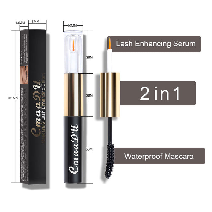 2pcs 5D Fiber Double Head Mascara & Eyelash growth, Best for Thickening and Lengthening, Waterproof Smudge-Proof Hypoallergenic and Longer Lashes New Silicone Bush Head