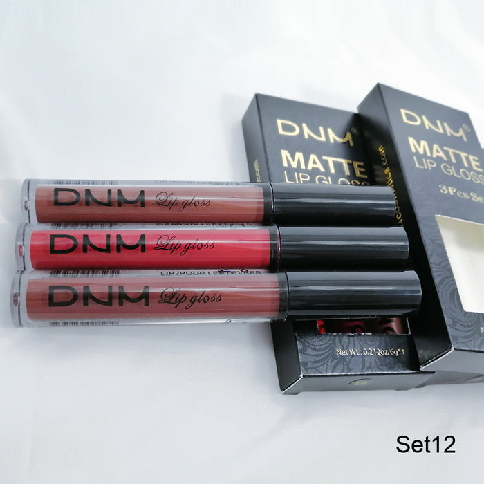 3Pcs Matte 24-hour Liquid Lipstick Sets,Dark Red Purple Matte Lipstick Lip Stain Long Lasting 24 Waterproof Lip Gloss Gift Set Matt Lipsticks Set Matt Liquid Makeup Lipstick for Women Lippies Kit02