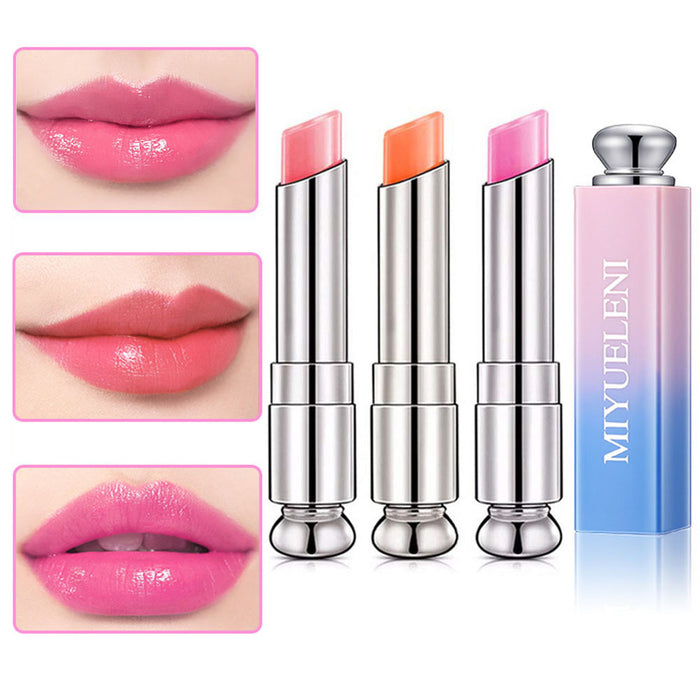 MIYUELENI 3 Colors Changing Moisturizing Lipstick set,Temperature Change Mood Magic Lipstick Moisturizer Waterproof Long Lasting Korean Lip Tint Jelly Crystal Lipstick kit