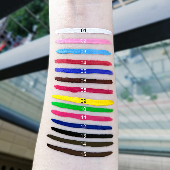 evpct 14 Colors Colored Matte Liquid Eyeliner Colorful Set,White Red Blue Black Green Purple Pink Orange Rainbow Waterproof Liquid Eyeliner Pen Pencil Set Eye Liners for Women Waterproof Smudgeproof